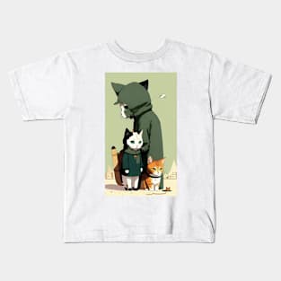 Feline Elegance: Cats in Human Garb Kids T-Shirt